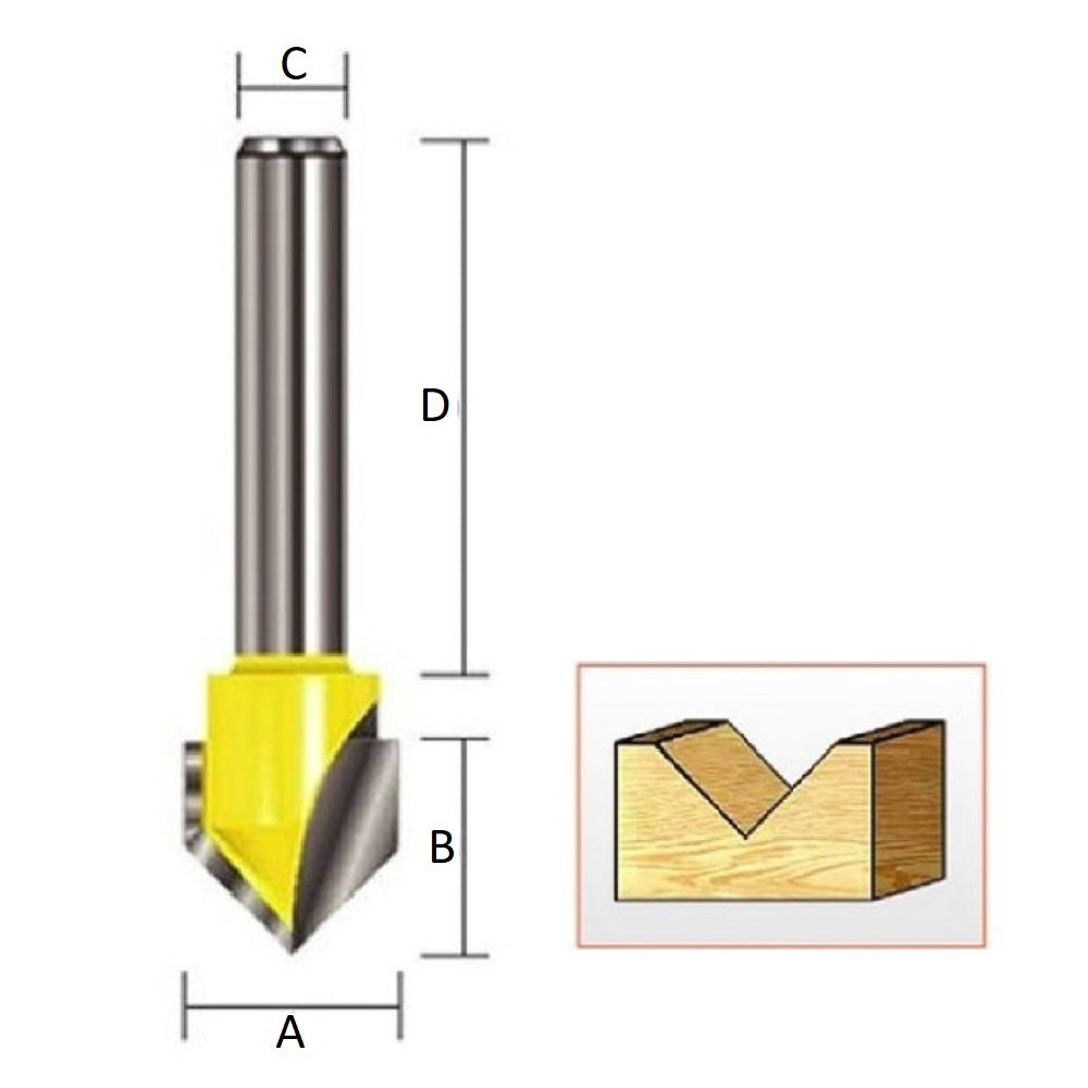 1/2 x 5/8 90° SC V-POINT BIT