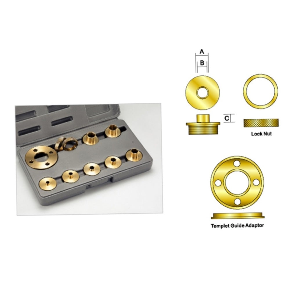 99006 9 pcs Solid Brass Template Guide Kit Without Adapter – Kempston