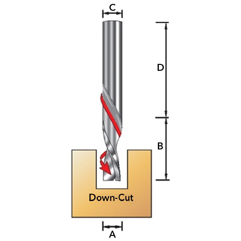 91421 Down Spiral Router Bit, SC, 5/16